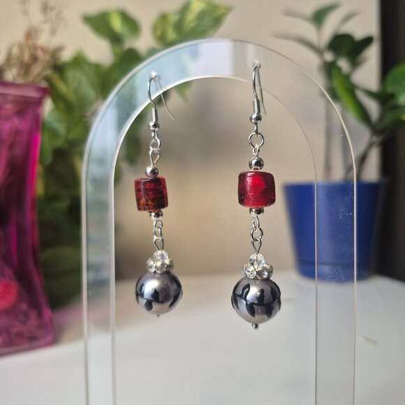 Silver Ornament Holiday Earrings - Picture 5 of 5